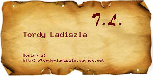 Tordy Ladiszla névjegykártya